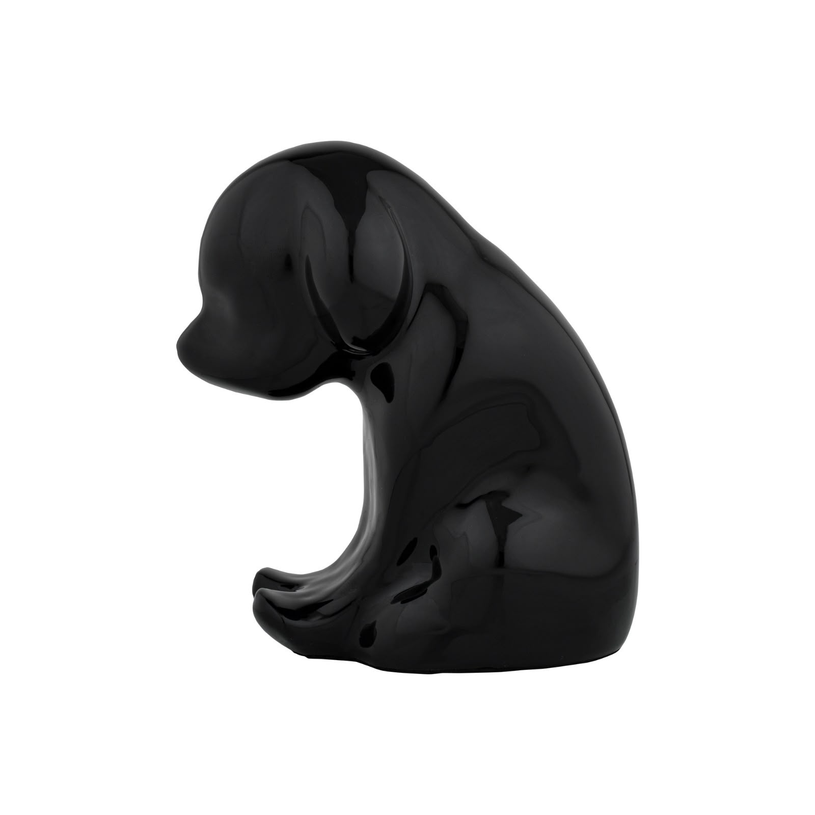 Black Dog Shaped Pet Cremation Urn